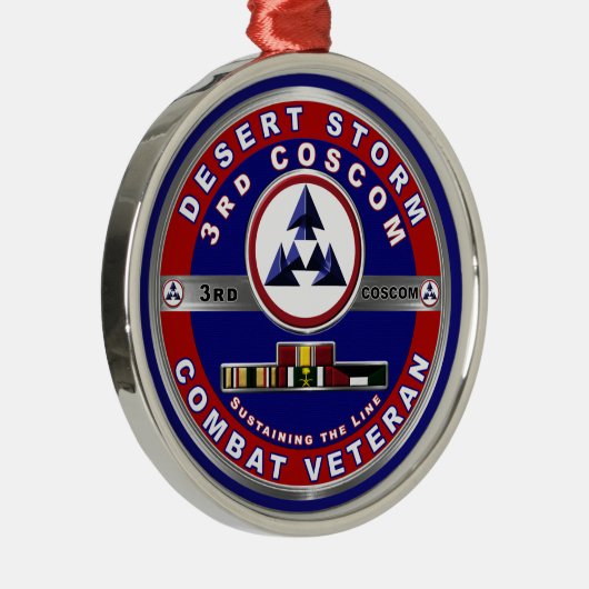 第3軍隊支援コマンド砂漠の嵐退役軍人 メタルオーナメント (右)
