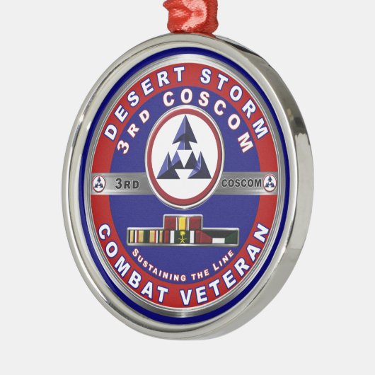 第3軍隊支援コマンド砂漠の嵐退役軍人 メタルオーナメント (左)