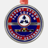 第3軍隊支援コマンド砂漠の嵐退役軍人 メタルオーナメント (正面)