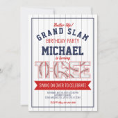 第3野球誕生日招待状 招待状 (正面)