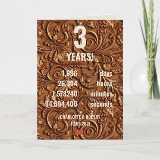 第3革結婚周年記念 カード (正面)