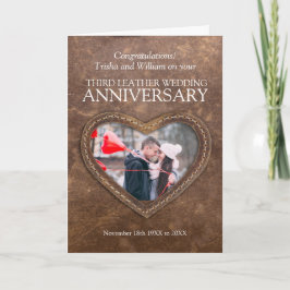 第3革結婚記念写真カスタム写真 カード