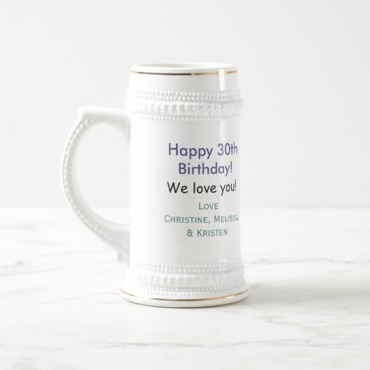 第30カスタマイズ誕生日のマグ ビールジョッキ (左)