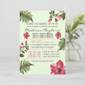 第30パーティーエキゾチックハイビスカス&トロピカルパーム葉ズ 招待状 (スタンド正面)