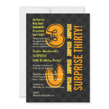 第30モダンな誕生日の黒および金ゴールドE002を驚かして下さい