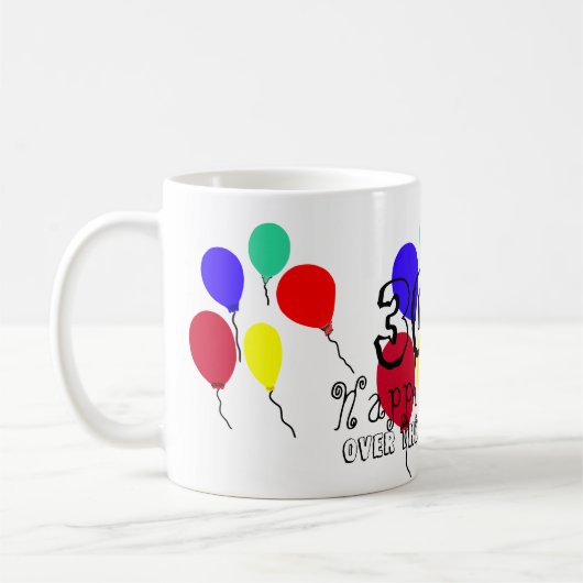 第30丘に誕生日はマグを風船のようにふくらませます コーヒーマグカップ (左)