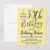 第30回イエローカップケーキウォーター誕生日 インビテーションポストカード (正面/裏面)