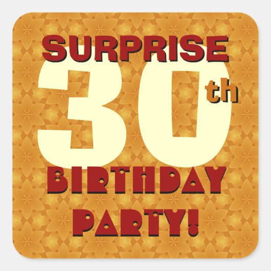 第30回サプライズ誕生日パーティー金ゴールドとシエナ スクエアシール (正面)