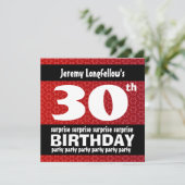 第30回サプライズ·バースデー·パーティーレッド·白黒B521 招待状 (スタンド正面)