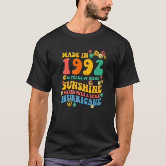 第30回バースデーデコレーション60年代70年代絞り染めGroovy H Tシャツ (正面)