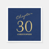 第30回バースデーブルー金ゴールド第30章 スタンダードカクテルナプキン (正面)