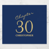 第30回バースデーブルー金ゴールド第30章 スパークリングワインラベル (シングルラベル)