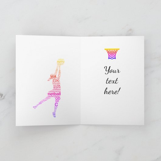 第30回パーソナライズされたNetballプレーヤー誕生日カード カード (内部)