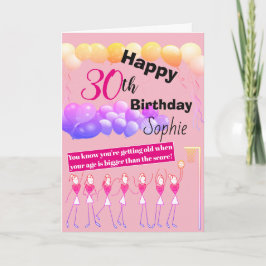 第30回パーソナライズされたNetballプレーヤー誕生日カード カード