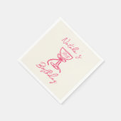 第30回ピンクハンドドローシャンパンボウグラス誕生日 スタンダードカクテルナプキン (角)