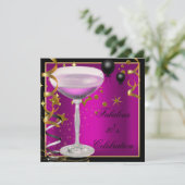 第30回ピンク金ゴールドブラック誕生日パーティー 招待状 (スタンド正面)