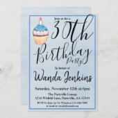 第30回ブルーカップケーキ誕生日パーティー 招待状 (正面/裏面)