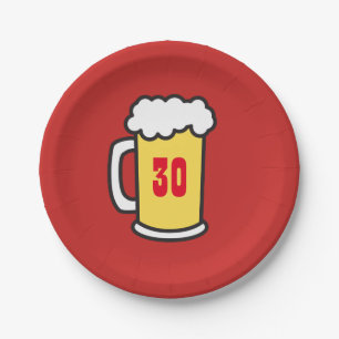 第30回マイルストーンバースデーパーティービールプレート ペーパープレート