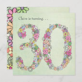 第30回レディースバースデーパーティーカスタム招待状 招待状 (正面/裏面)