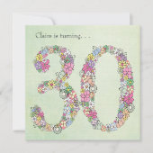 第30回レディースバースデーパーティーカスタム招待状 招待状 (正面)