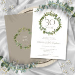 第30回真珠の結婚アニバーサリーウッドランド 招待状<br><div class="desc">ウッドランドエレガントフローラグリーンガーランドを備えた30周年を記念したシックなボタ結婚ニカルの招待状は、お客様の特別な真珠周年情報と共にパーソナライズされた楽しむことができる。その裏には、真珠の背景に白い文字であなたの記念日を組み立てるエレガント調和した緑のガーランドが付いている。Thisisnomeによる設計©</div>