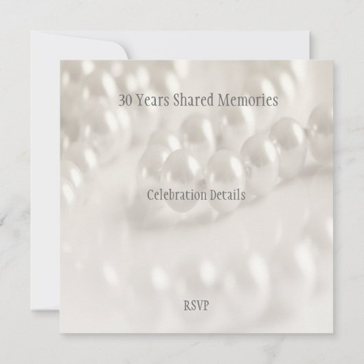 第30回真珠の結婚記念日のお祝い 招待状 (裏面)