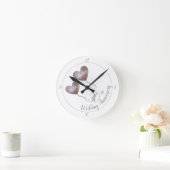 第30回真珠紫気球結婚記念日 ラウンド壁時計 (ホーム)