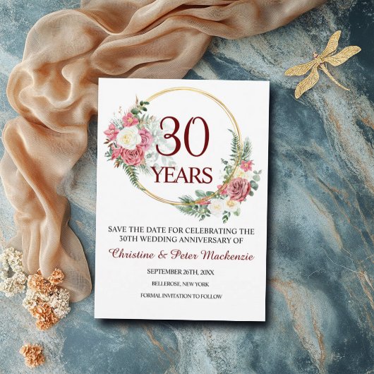 第30回真珠結婚の記念日 セーブザデート