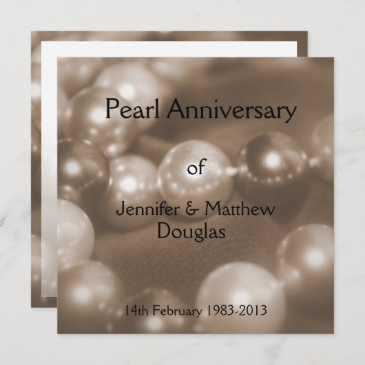 ©第30回真珠結婚周年記念お祝い 招待状 (正面/裏面)