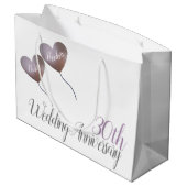 第30回真珠結婚周年記念ハート風船 ラージペーパーバッグ (裏面アングル)