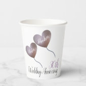 第30回真珠結婚周年記念ピンクハートバルーン 紙コップ (裏面)