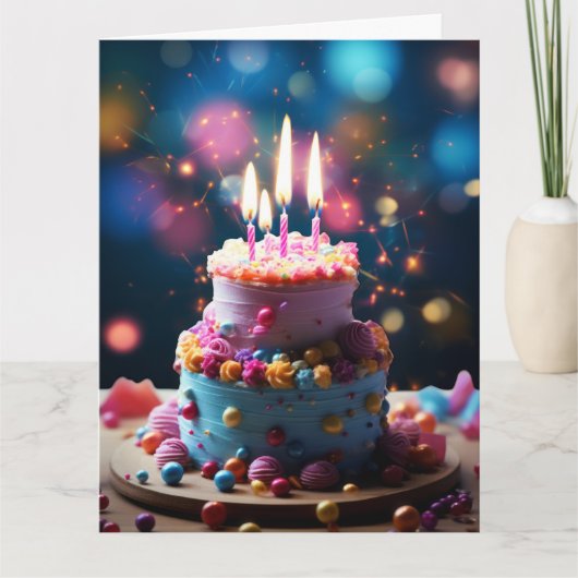 第30回素晴らしいお誕生日ケーキグリーティングカード カード (正面)