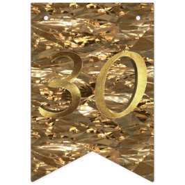 第30回結婚誕生日金ゴールド バンティングフラッグ