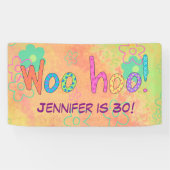第30回誕生日ウー・ホーの名前バナパーソナライズされたー 横断幕 (横)