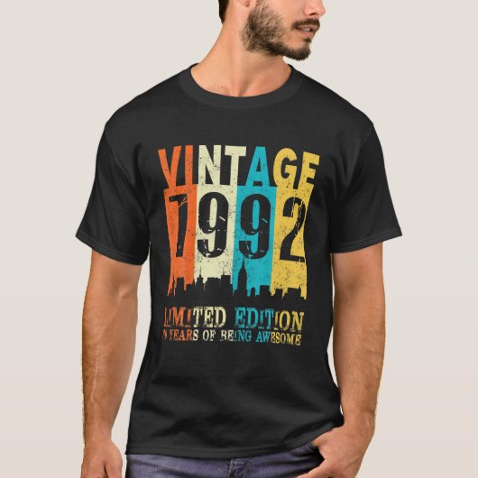 第30回誕生日ギフトヴィンテージ1992年限定30号 Tシャツ (正面)