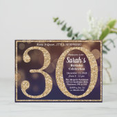 第30回誕生日グリッターマイルストーン招待状 招待状 (スタンド正面)