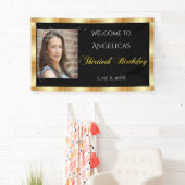 第30回誕生日、金ゴールドグリッター、スパークルカスタム 横断幕 (インサイチュ)