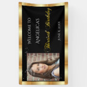 第30回誕生日、金ゴールドグリッター、スパークルカスタム 横断幕 (縦)