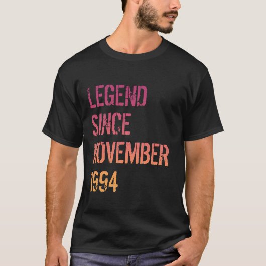 第30回誕生男女性伝説1994生まれ年11月 Tシャツ (正面)