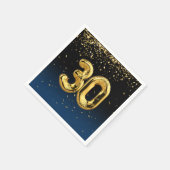 第30回金ゴールドバルーンと紙吹雪ナプキン スタンダードカクテルナプキン (角)