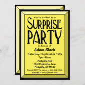 第30回黄色アールデコフォト誕生日サプライズパーティー 招待状 (正面/裏面)