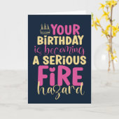 第30回40回50誕生日火災危険おもしろい誕生日 カード (黄色い花)