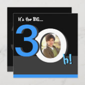 第30大きい3Oh! 写真の誕生会のテンプレートの写真 招待状 (正面/裏面)