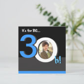 第30大きい3Oh! 写真の誕生会のテンプレートの写真 招待状 (スタンド正面)