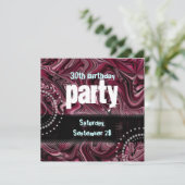 第30大理石模様をつけられる誕生日のパーティの招待状の~の赤 招待状 (スタンド正面)