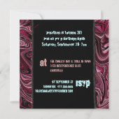 第30大理石模様をつけられる誕生日のパーティの招待状の~の赤 招待状 (裏面)