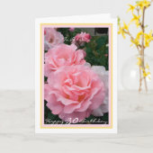 第30日パトリシアピンクローゼゴールデンエレガントフレーム カード (黄色い花)