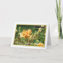 第30日ルイーズ黄色ローズゴールデンブルーフレーム カード