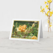 第30日ルイーズ黄色ローズゴールデンブルーフレーム カード (黄色い花)