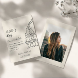 第30期シャンパ図解入りの、写真付きのンタワーフォト誕生日 招待状